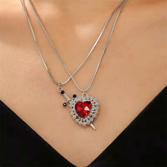Collar Corazon y Espada Duo Pareja (2x1)