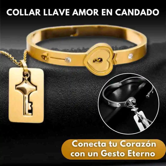 COLLAR LLAVE AMOR EN CANDADO💕